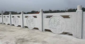 梅州芝麻白河道栏杆 石材栏杆