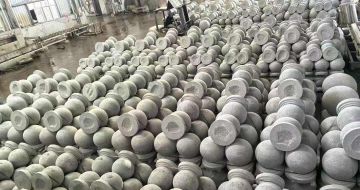 梅州芝麻白圆球 石球 挡车球