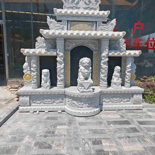 梅州芝麻白中国黑石材套墓 花岗岩墓碑