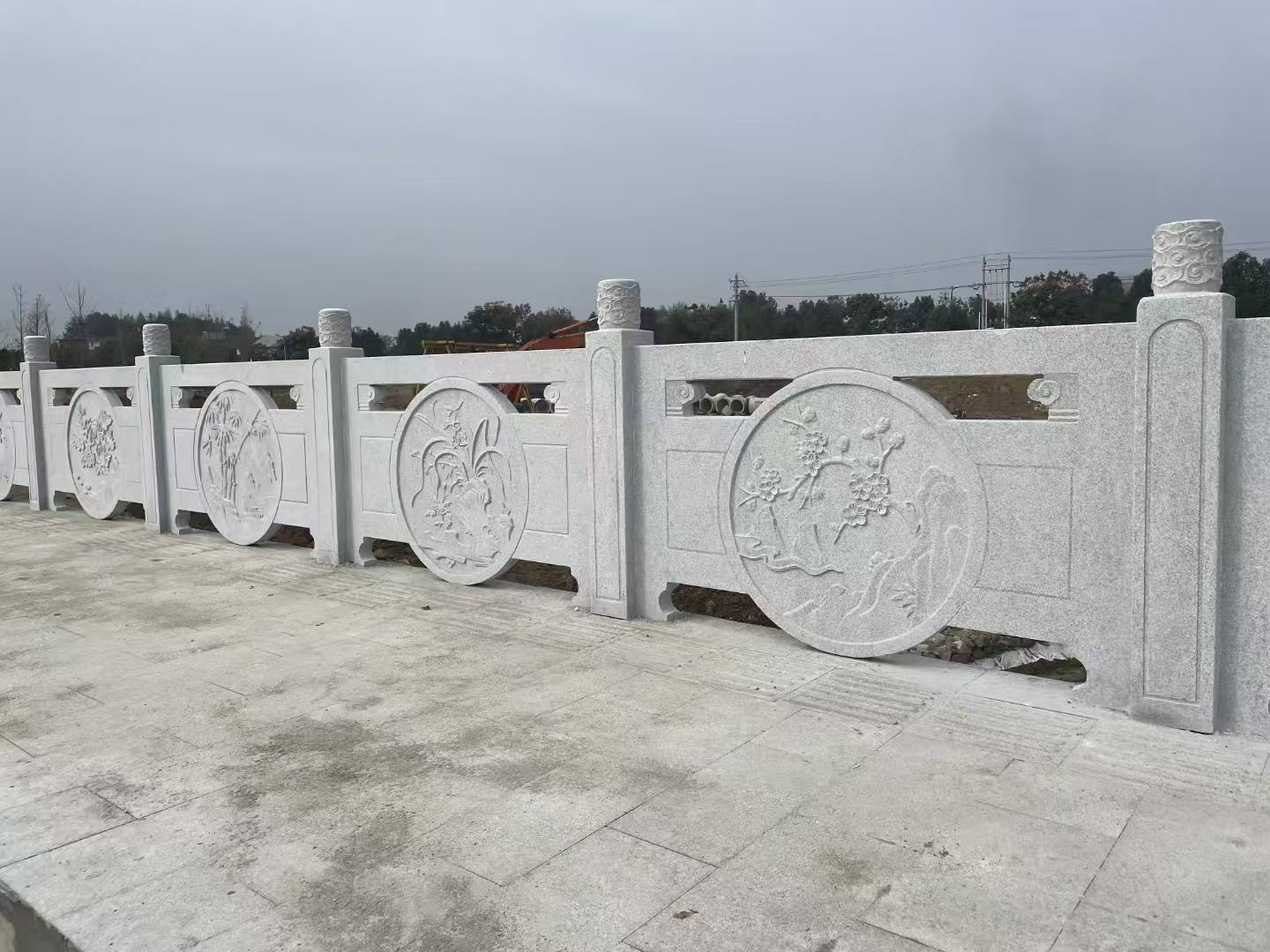 梅州芝麻白河道栏杆 石材栏杆